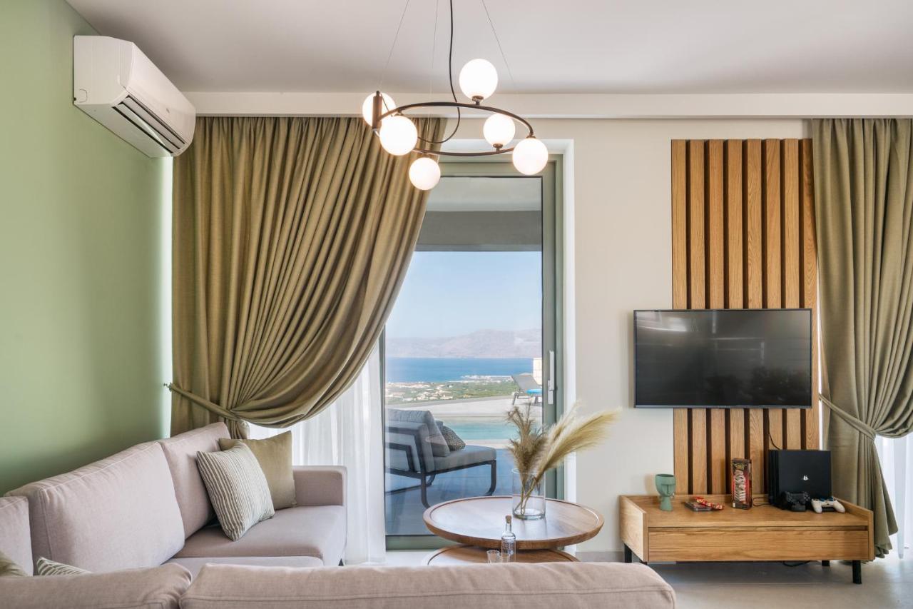 Luxurious Villa Cretan Aura With Private Heated Pool, Jacuzzi And Playroom Agios Ioannis  Exterior photo